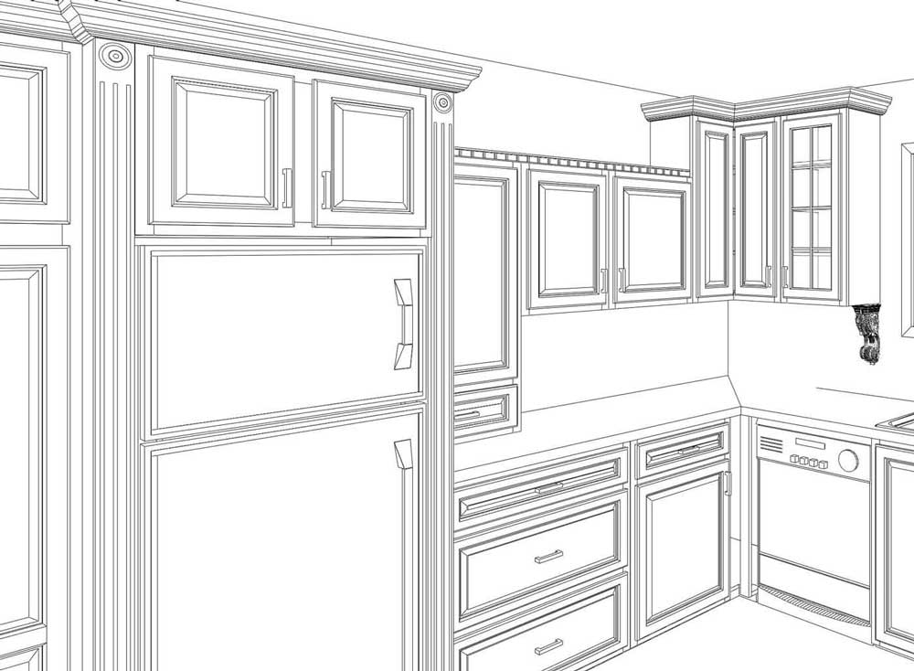 kitchen-cabinets-design hidden lines